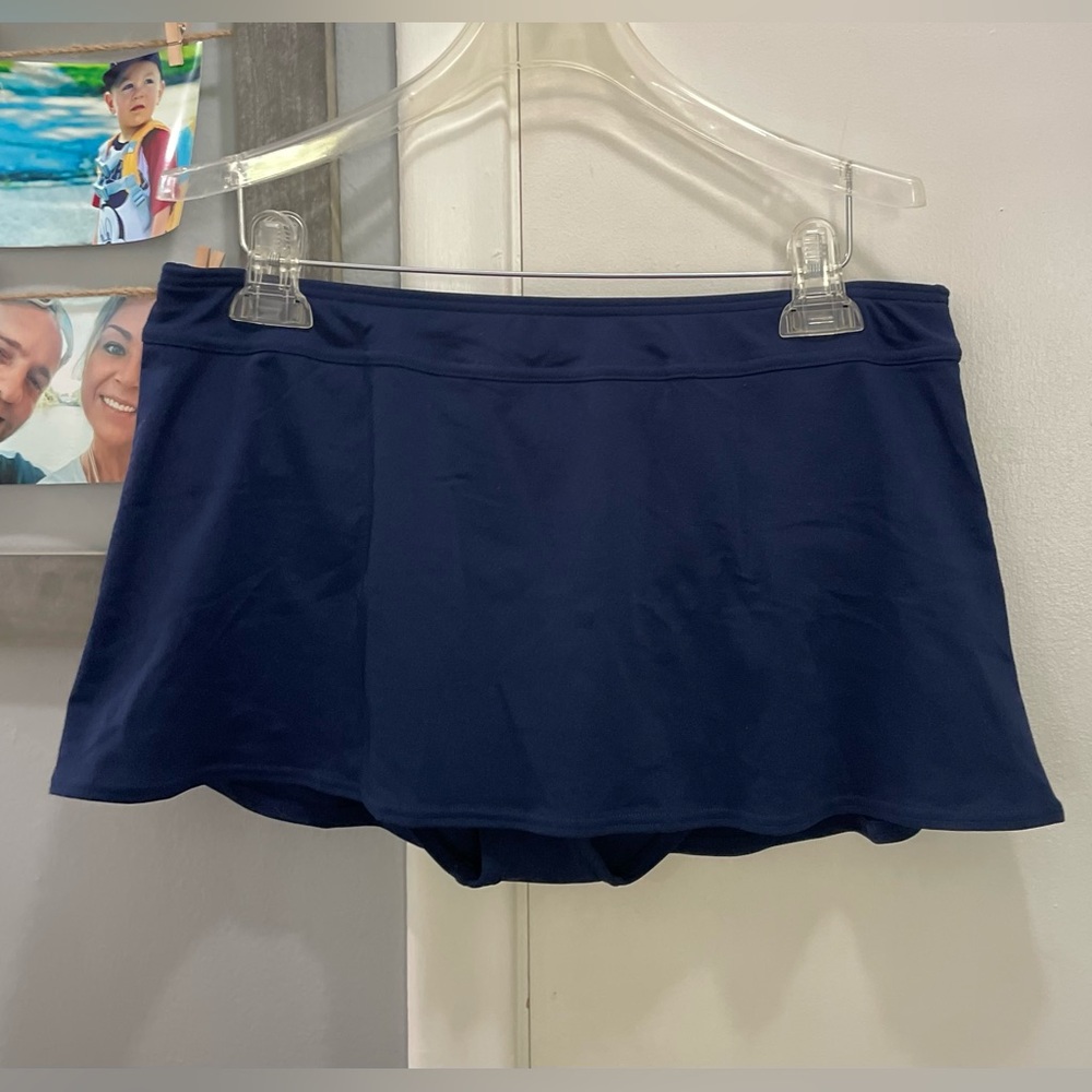 NWT HTF Adidas UPF 50+ Chlorine Resistant Navy Skirtini  Discontinued Swim Skirt